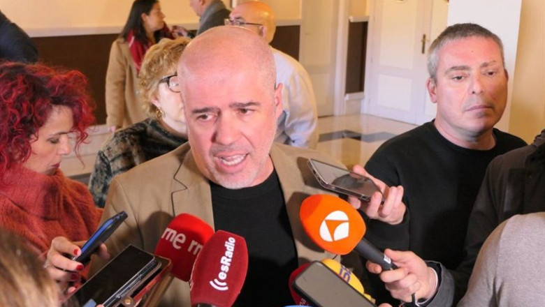 Unai Sordo, durante la atención a los medios este jueves. | CCOO ep unai sordo durante la atencion a los medios este jueves