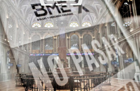 ep archivo   cartel de no pasar en el interior de la bolsa de madrid espana a 27 de julio de 2020