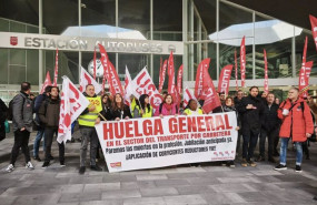 ep concentracion de ccoo por la huelga de transporte de viajeros por carretera