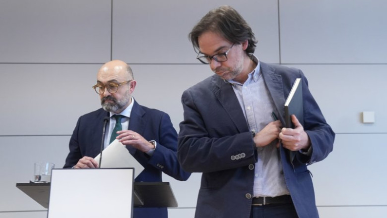 ep el presidente de renfe alvaro fernandez d y el presidente de adif luis pedro marco i durante la