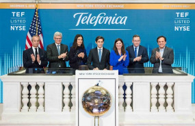 ep el presidente ejecutivo de telefonica jose maria alvarez-pallete protagoniza el toque de campana