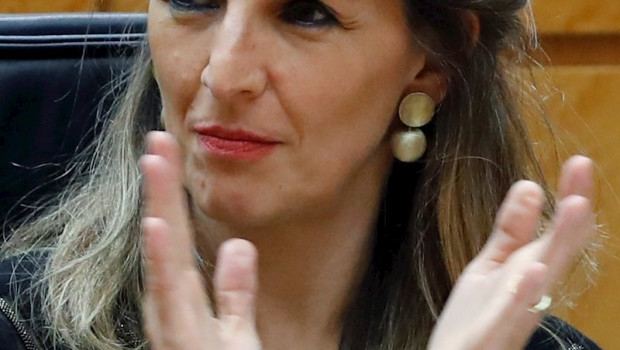 ep la ministra de trabajo yolanda diaz este martes en la sesion de control al gobierno en el senado