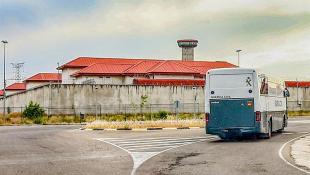 ep llegada del furgon de la guardia civil donde se encuentran los presos independentistas del proces