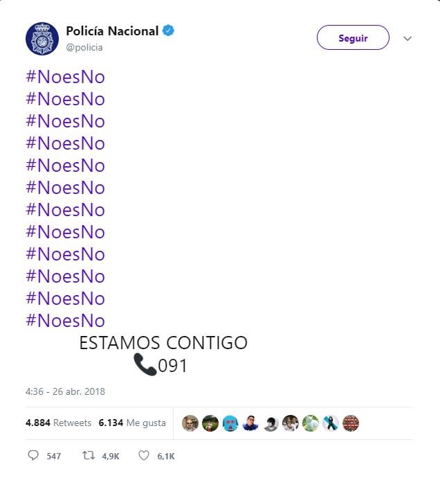 ep captura pantalla tweet policia nacional