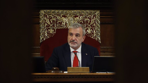 ep el alcalde de barcelona jaume collboni durante el ultimo pleno de la exalcaldesa de barcelona y