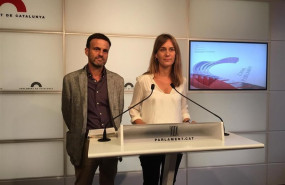 ep el portavoz de ecp en el congreso jaume asens y la lider de los comuns en el parlament jessica