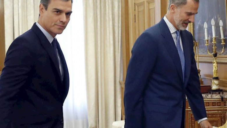 El presidente del Gobierno en funciones, Pedro Sánchez, a su llegada al Palacio de la Zarzuela, donde es recibido en audiencia por el rey Felipe VI. | Pool ep el presidente del gobierno en funciones pedro sanchez a su llegada al palacio de la zarzuela