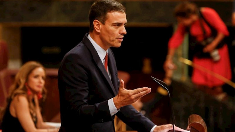 El presidente del Gobierno en funciones y candidato del PSOE a la reelección, Pedro Sánchez, interviene desde la tribuna del Congreso de los Diputados en la primera sesión del debate de investidura a la Presidencia del Gobierno el pasado mes de julio | Ricardo Rubio - Europa Press - Archivo ep el presidente del gobierno en funciones y candidato del psoe a la reeleccion pedro sanchez
