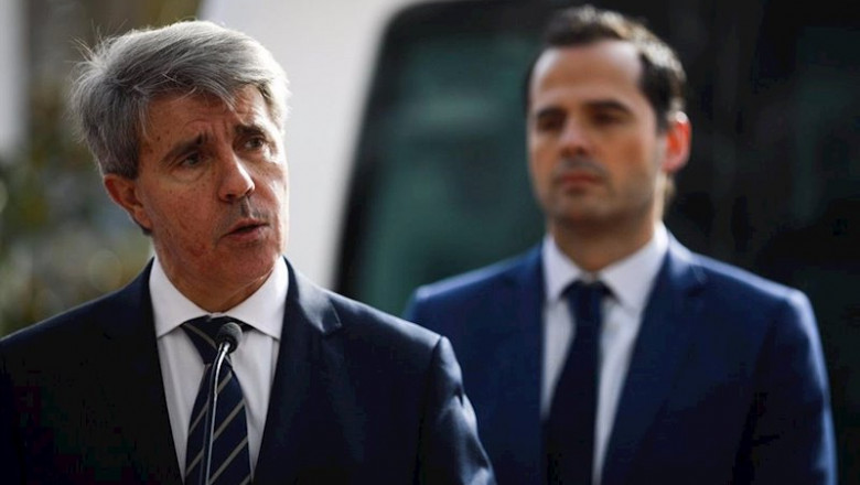 Foto recurso del vicepresidente de la Comunidad, Ignacio Aguado, y el consejero de Transportes, Ángel Garrido. | COMUNIDAD DE MADRID ep foto recurso del vicepresidente de la comunidad ignacio aguado y el consejero de transportes