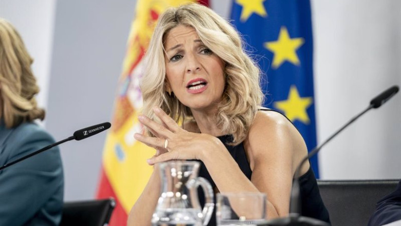 ep la vicepresidenta segunda y ministra de trabajo yolanda diaz durante una rueda de prensa