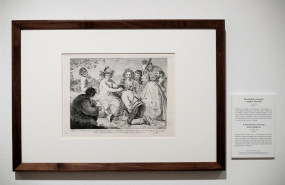 ep pintura baco fingido coronando a algunos borrachos en la exposicion dibujos de goya solo la