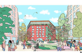 ep render del plan de the social hub para fountainbridge