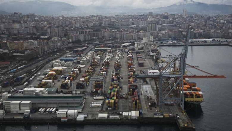 ep archivo   vista aerea de la terminal de contenedores del puerto de vigo