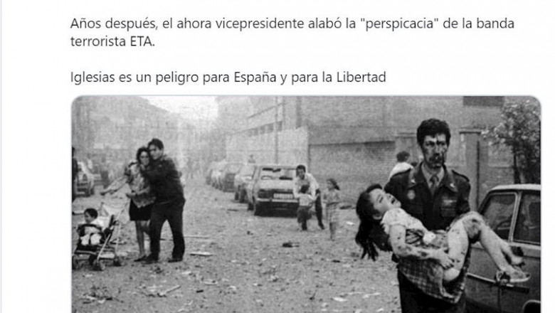 Captura del tweet de Santiago Abascal en el aniversario del atentado contra la casa cuartel de Vich | TWITTER @SANTI_ABASCAL ep captura del tweet de santiago abascal en el aniversario del atentado contra la casa cuartel de