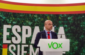 ep el portavoz de accion politica y eurodiputado de vox jorge buxade en rueda de prensa