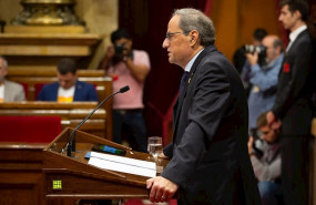 ep el president de la generalitat de catalunya quim torra comparece en el parlament para informar de