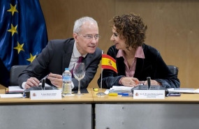 ep el secretario de estado de hacienda jesus gascon catalan y la vicepresidenta primera y ministra