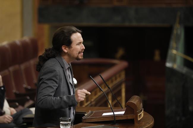 El líder de Podemos, Pablo Iglesias, interviene en el Pleno del Congreso | EUROPA PRESS ep liderpodemos pablo iglesias intervieneplenocongreso