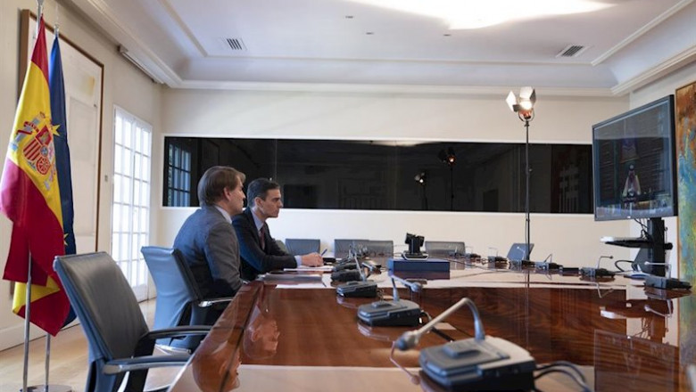 ep pedro sanchez participa por videoconferencia en la reunion del g20