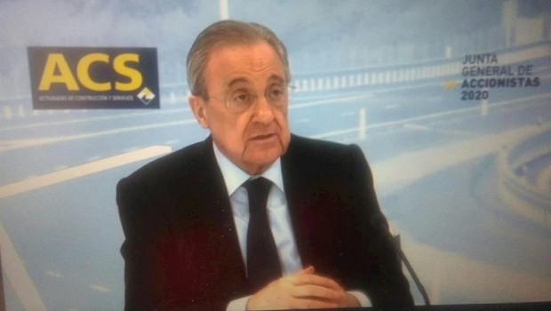ep el presidente de acs florentino perez durante la junta de accionistas de 2020 celebrada de forma