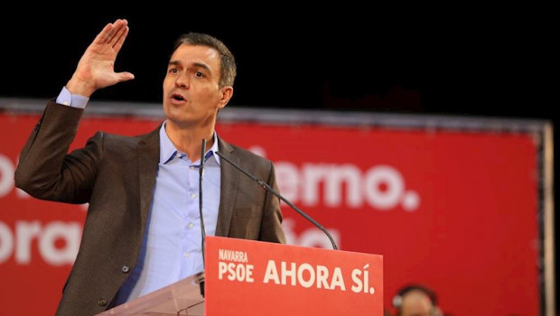 ep el presidente del gobierno en funciones pedro sanchez en un acto de campana del psoe en pamplona