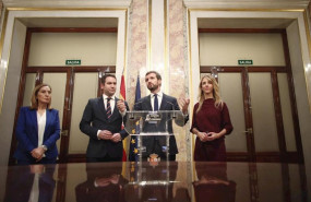 ep el presidente del pp pablo casado en rueda de prensa junto a la portavoz del partido popular en 20191203183004