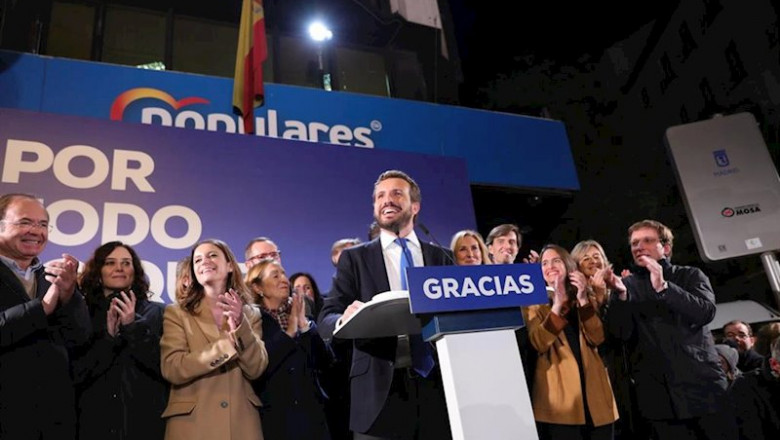 ep el presidente del pp y candidato del partido a la presidencia del gobierno pablo casado durante