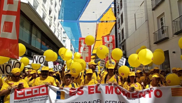 ep manifestantes de correos durante las protestas