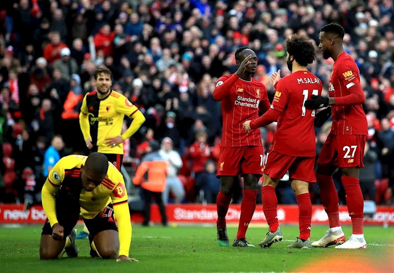 ep mohamed salah celebra un gol con el liverpool fc