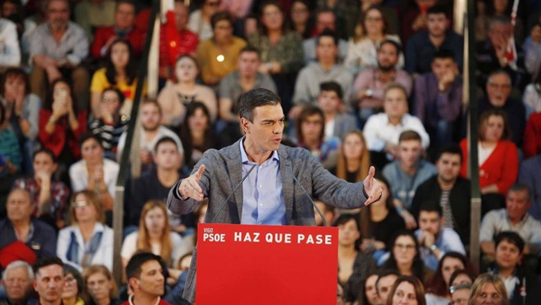 Pedro Sánchez asiste a un acto de campaña del PSOE en Vigo | Marta Vázquez Rodríguez - Europa Press ep pedro sanchez asisteun actocampanapsoevigo